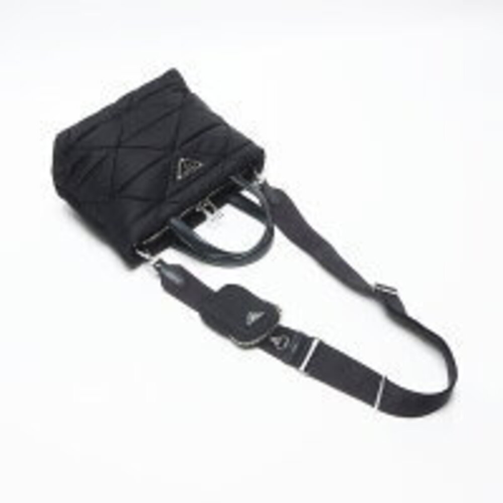 Prada Padent Triangle Logo Handbag Clutch Black - Picture 10 of 13